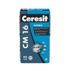Εύκαμπτη ινοπλισμένη κόλλα πλακιδίων CERESIT CM 16 FLEX (C2TE) γκρι, 25kg Εύκαμπτη ινοπλισμένη κόλλα πλακιδίων CERESIT CM 16 FLEX (C2TE) γκρι, 25kg