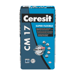 Εξαιρετικά εύκαμπτη κόλλα πλακιδίων CERESIT CM 17 SUPER FLEXIBLE (C2TES1) γκρι, 25 kg Εξαιρετικά εύκαμπτη κόλλα πλακιδίων CERESIT CM 17 SUPER FLEXIBLE (C2TES1) γκρι, 25 kg