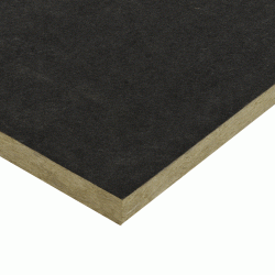 Πλάκες πετροβάμβακα FIBRANgeo B-570-YM 1200x600x30mm, ημίσκληρες με μαύρο υαλοπίλημα